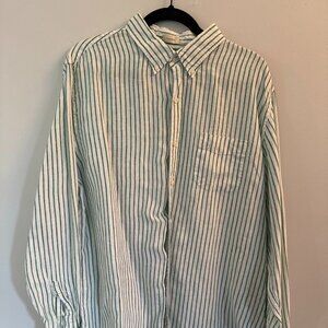 J Crew Long Sleeve Striped Irish Linen Shirt